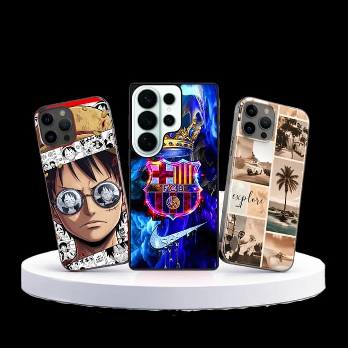 Fundas personalizadas para móvil con diseños anime, fútbol y collage