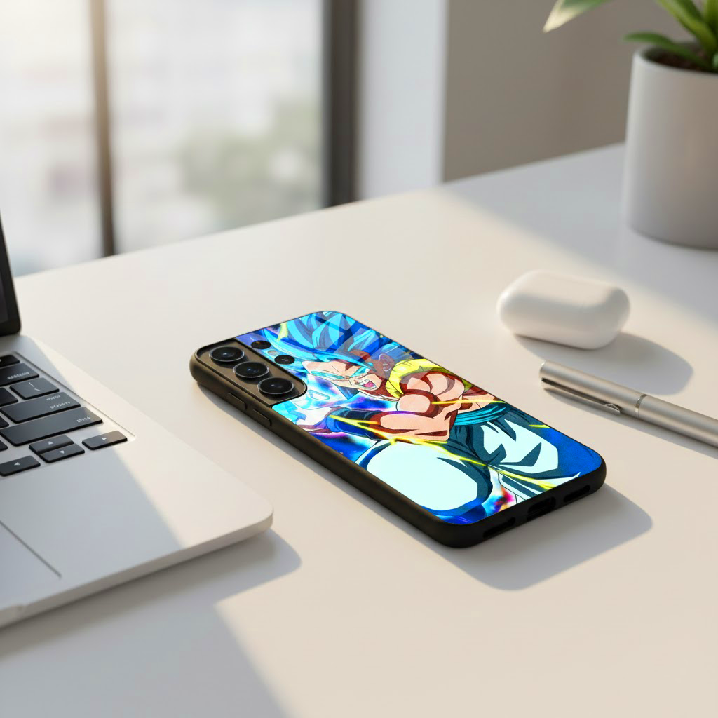 Funda personalizada sobre escritorio minimalista